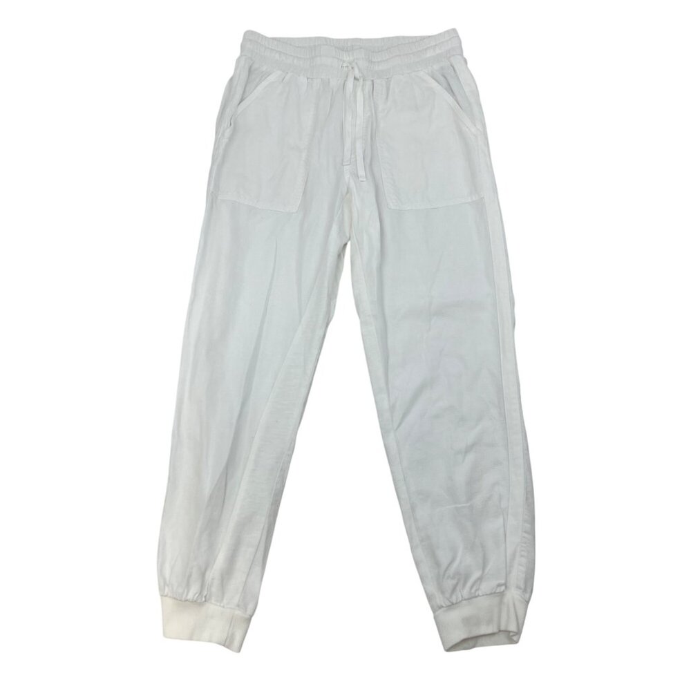 Splendid Collection Womens Jogger Pants Linen Blend Drawstring White Size Small